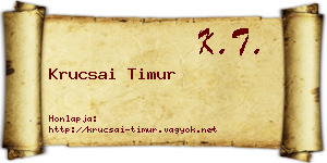 Krucsai Timur névjegykártya